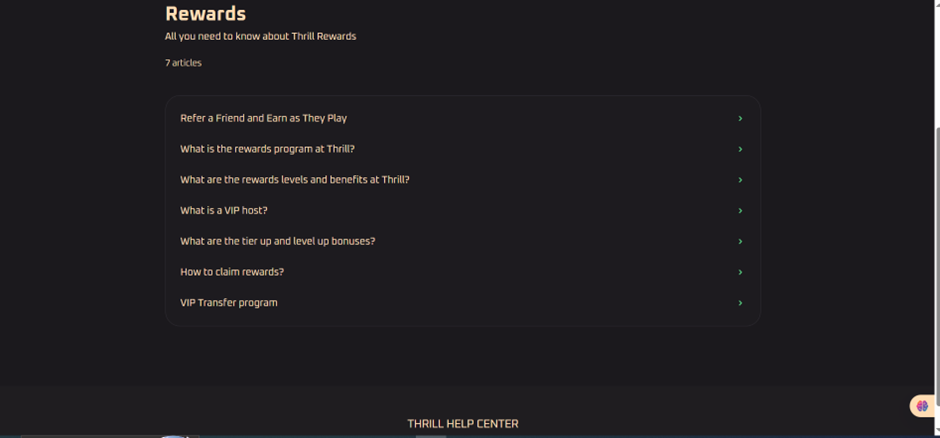 thrill casino rewards