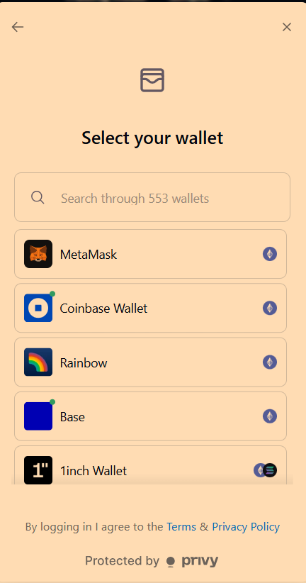 Select your crypto wallet