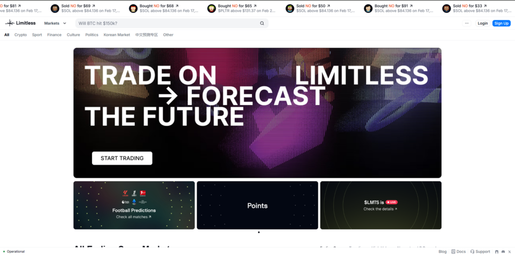 Limitless exchange crypto prediction market