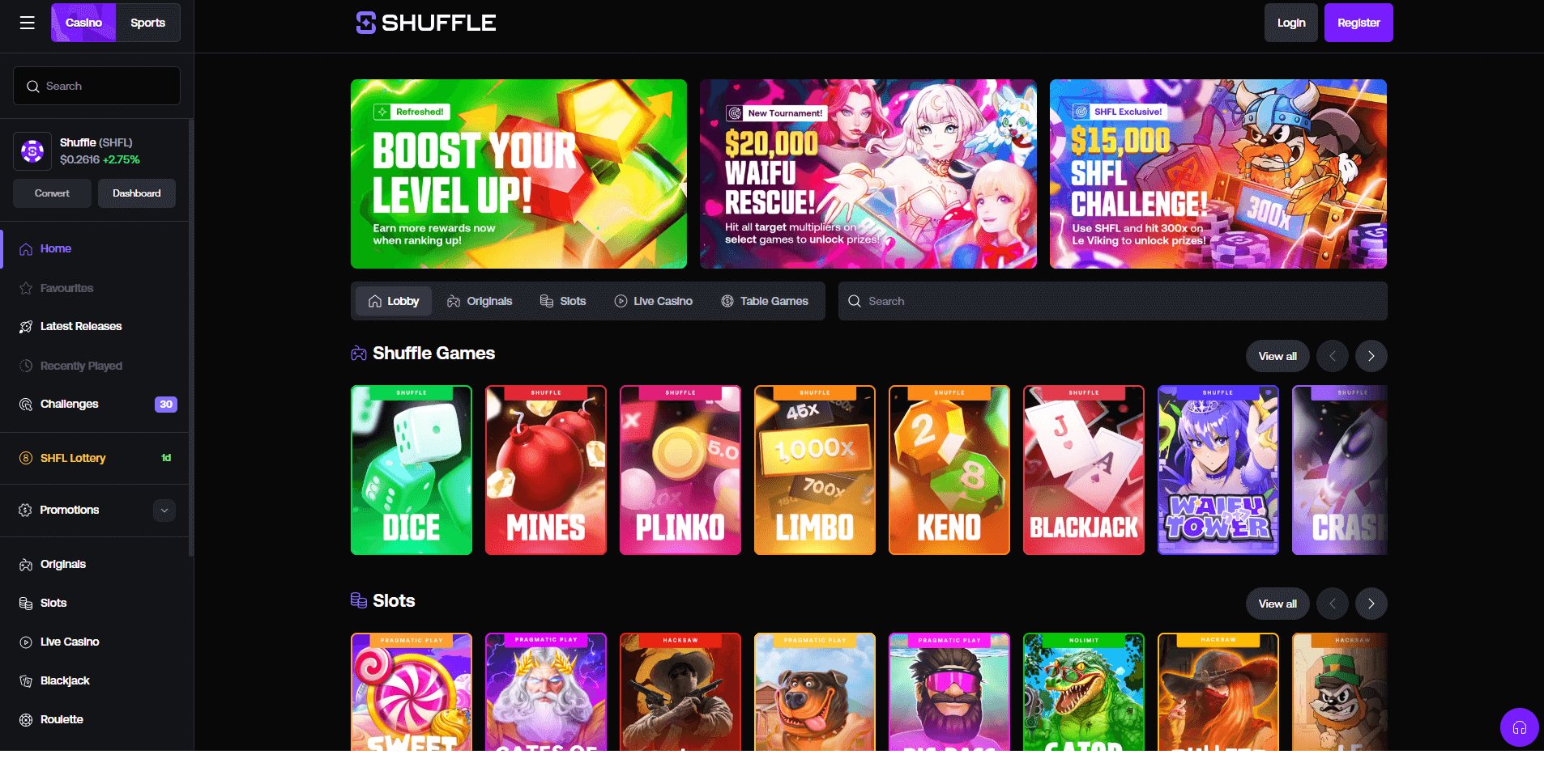 Révision de Shuffle Casino